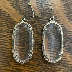 Kendra Scott Elle Gold Drop Earrings with Clear Stone